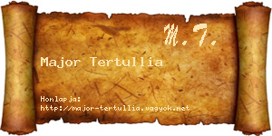 Major Tertullia névjegykártya